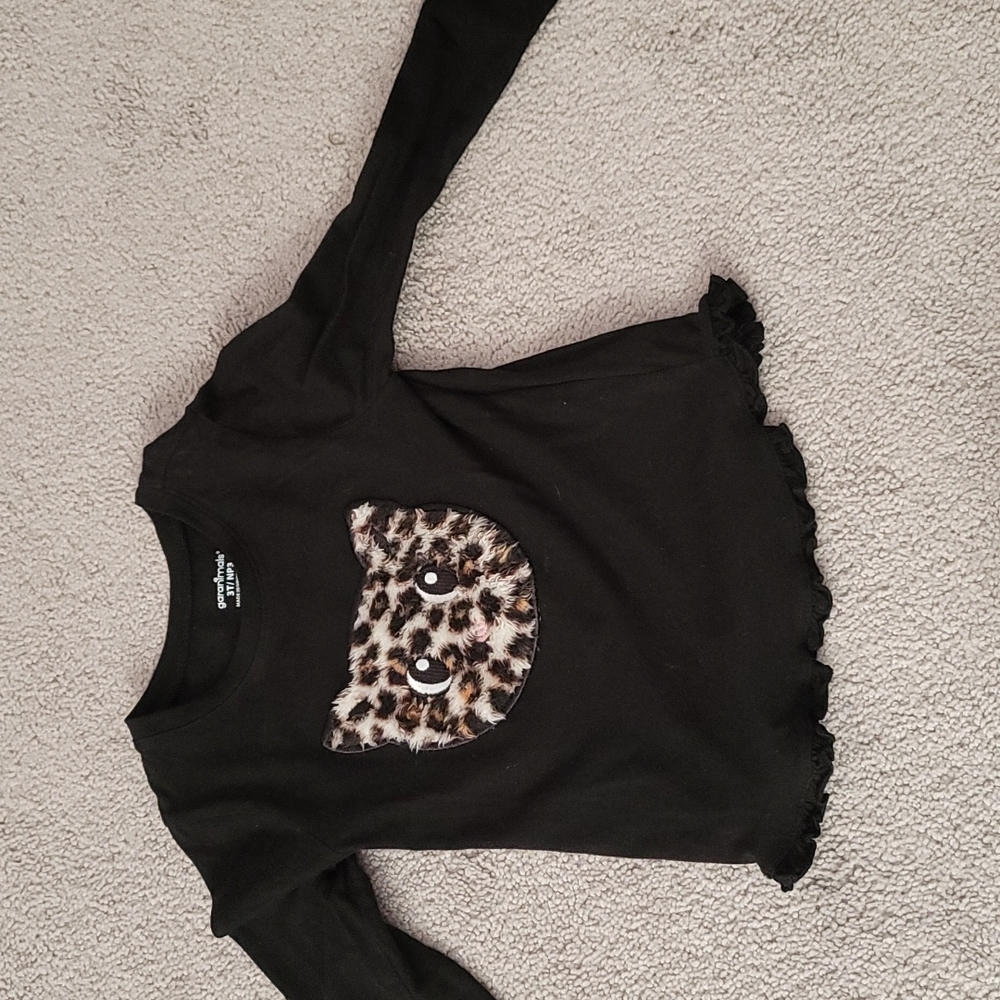 Girls 3t long sleeve shirt with kitten face.